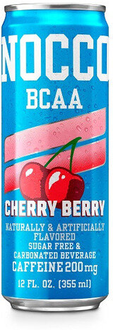 Nocco BCAA Cherry Berry Energy Drink 12oz Can