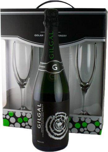 Gilgal Brut Gift Set With 2 Glasses