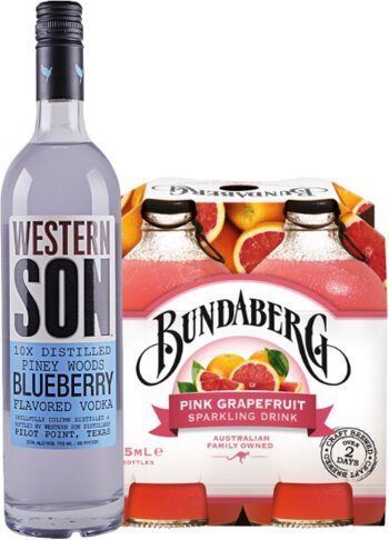Western Son Blueberry Vodka & 4pk of Bundaberg Sparkling Pink Grapefruit