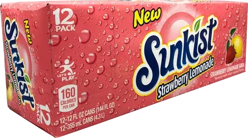 Sunkist Strawberry Lemonade 12oz Cans
