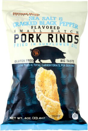 Southern Recipe Sea Salt & Black Pepper Pork Rinds 2oz Bag