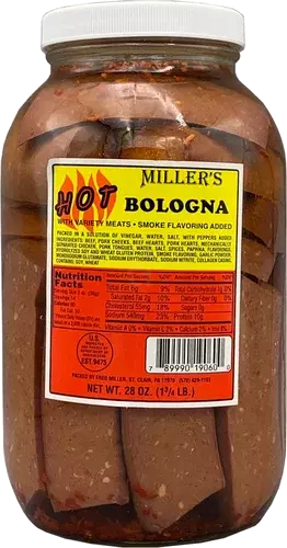 Miller's Hot Bologna 28oz Jar