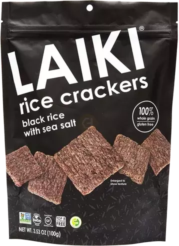 C & B Gluten Free Black Rice Sea Salt Crackers By Laiki