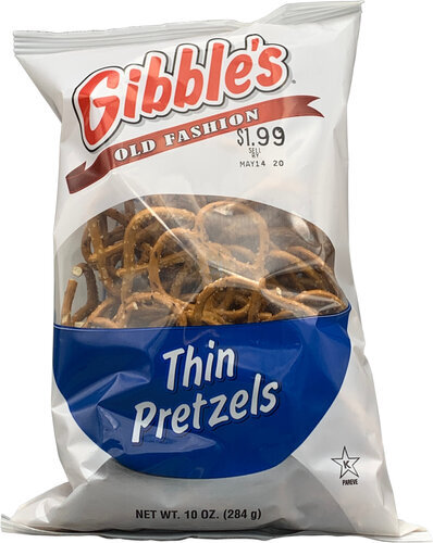 Gibbles Old Fashion Thin Pretzels 10oz Bag