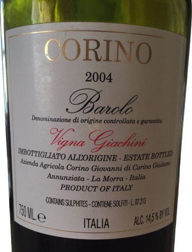 Corino Barolo Giachini, 2004