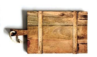 Creative Co Op Mango Wood Cheese Board with Rope