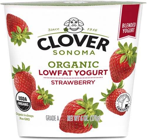 Clover Organic Strawberry Lowfat Yogurt