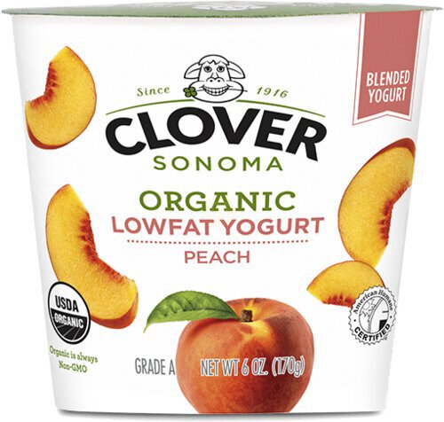 Clover Organic Peach Lowfat Yogurt