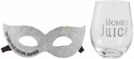 Mud Pie Mom Mask & Wine Glass Set