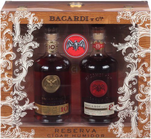 Bacardi Grand Reserva 8 Yr & 10 Yr with Humidor