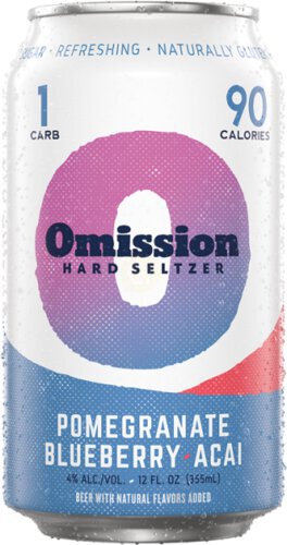 Omission Brewing Co Hard Seltzer Pomegranate Blueberry Acai Can