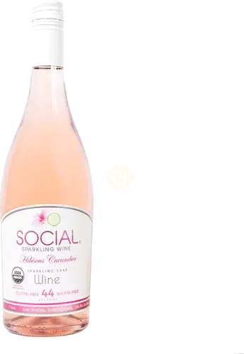 Social Hibiscus Cucumber Sparkling Sake Wine