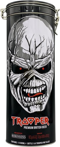 Robinson's Trooper Holiday Gift Tin With Glass 16.9oz Bottle