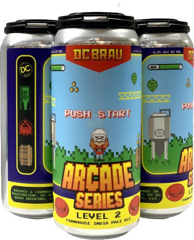 Dc Brau Arcade Series Level 2 Farmhouse IPA 16oz Cans