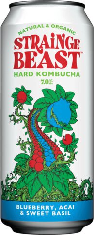 Strainge Beast Blueberry, Acai & Sweet Basil Hard Kombucha 16oz can