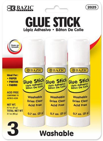 Bazic Glue Stick 3ct