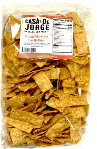 Casa De Jorge White Corn Tortilla Chips 11oz Bag