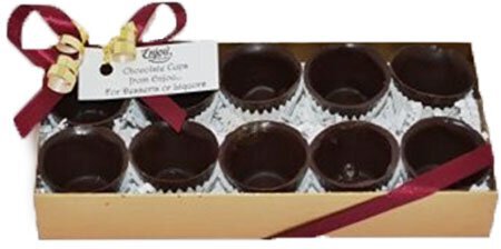 ENJOU DARK CHOCOLATE LIQUOR CUPS  .14LB