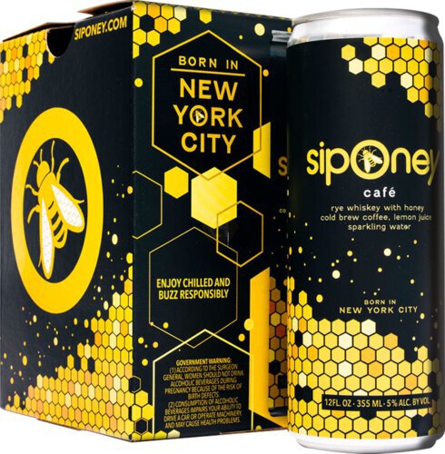 Siponey Cafe Rye Whiskey With Honey Cold Brew Coffee Lemon Juice & Sparkling Water Can