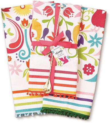 DISH TOWEL WITH COCKTAIL SPOON MUDDLER