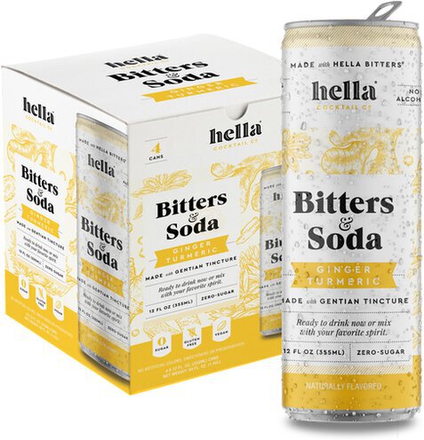 Hella Cocktail Co Bitters And Soda Ginger Turmeric 4 Pack