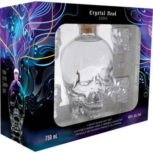 記念グッズ vodka Crystal Head Vodka With 4 Skull Shot Glasses Gift Set