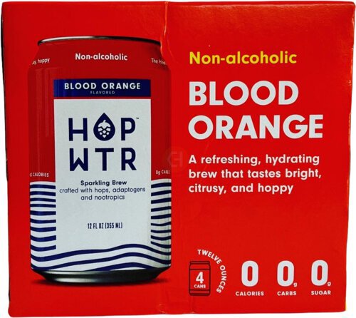 Hop Wtr Non Alcoholic Blood Orange Sparkling Beer 12oz Cans