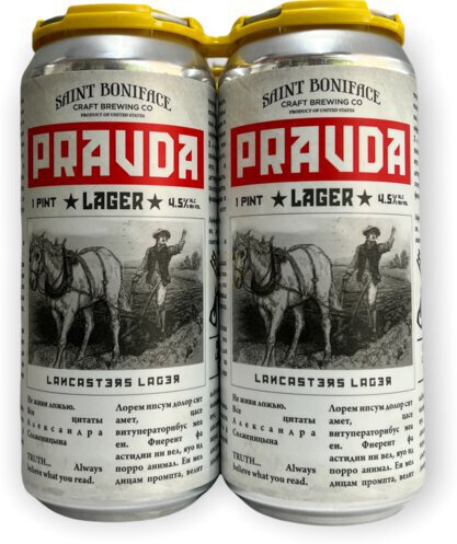Saint Boniface Pravda Lager 16oz Cans
