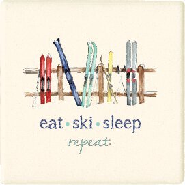 XMAS EAT.SKI.SLEEP. 2PK COASTER