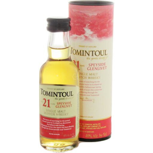 Tomintoul 21yr Single Malt Speyside Glenlivet Scotch Whisky 50ML
