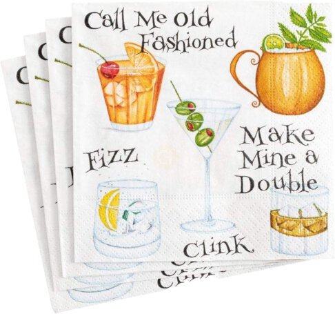 Caspari Cocktail Hour Cocktail Napkin