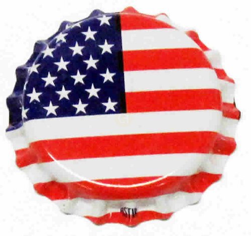 Oxygen Barrier American Flag Crown Caps 144 Bag