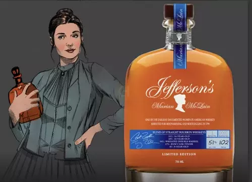 JEFFERSON'S BLEND OF STRAIGHT BOURBON MARIAN MCLAIN LIMITED EDITION 102