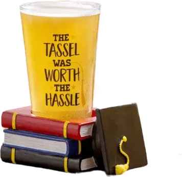 16 OZ PINT GLASS WITH COASTER, TASSLE HASSLE