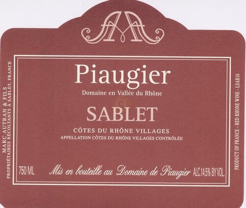 Piaugier 22 Sablet Rouge
