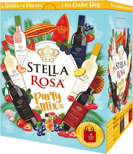 Stella Rosa Ice Bag Party Mix (Black, Peach, Watermelon, Blueberry, Pineapple, Black Cherry) Variety Pack