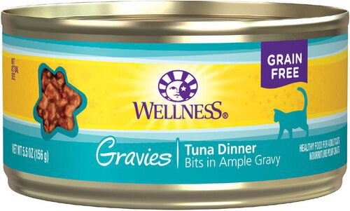 Wellness Complete Health Gravies Grain Free Canned Cat Food, Tuna Dinner, 5.5 Ounces (Pack of 12)