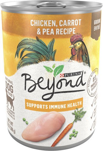 Purina Beyond Chicken, Carrot and Pea Ground Grain Free Wet Dog Food Natural Pate with Added Vitamins and Minerals
