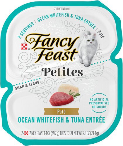 Purina Fancy Feast Gourmet Pate Wet Cat Food, Petites Ocean Whitefish & Tuna Entree