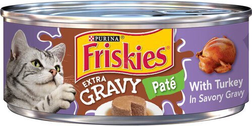 Purina Friskies Gravy Pate Wet Cat Food, Extra Gravy Pate With Turkey in Savory Gravy