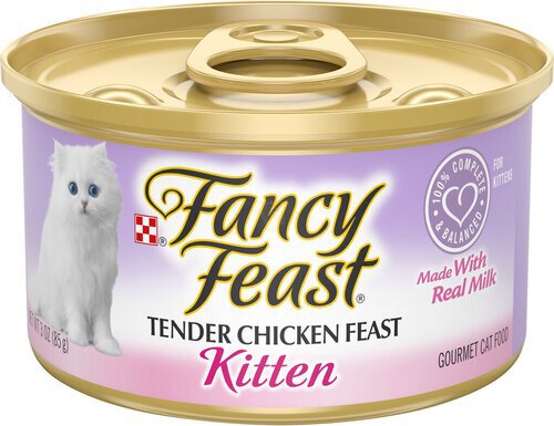 Purina Fancy Feast Grain Free Pate Wet Kitten Food, Tender Chicken Feast