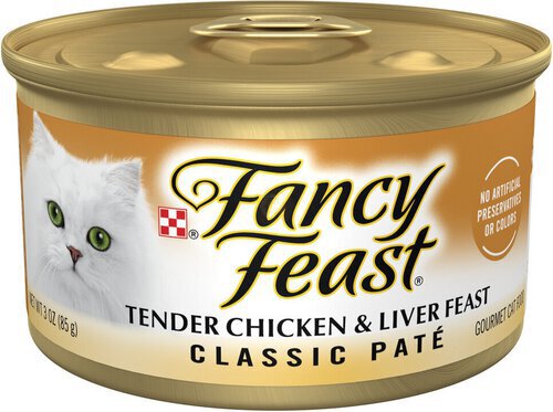 Purina Fancy Feast Tender Chicken and Liver Feast Classic Grain Free Wet Cat Food Pate