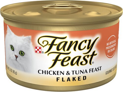 Purina Fancy Feast Wet Cat Food Flaked Chicken and Tuna Feast