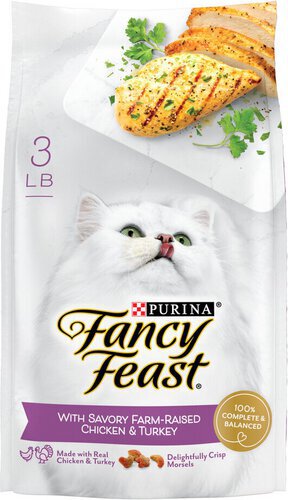 Purina Fancy Feast Dry Cat Food with Savory Chicken and Turkey