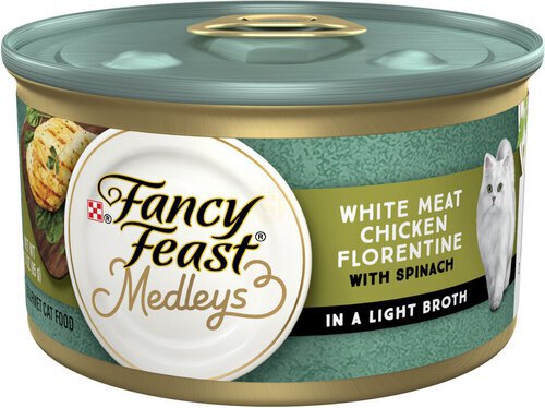 Purina Fancy Feast Gravy Wet Cat Food, Medleys White Meat Chicken Florentine With Garden Greens
