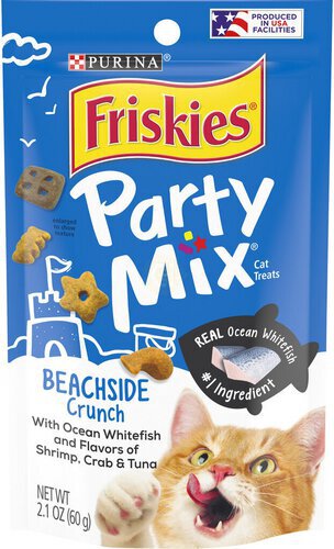 Purina Friskies Made in USA Facilities Cat Treats, Party Mix Beachside Crunch