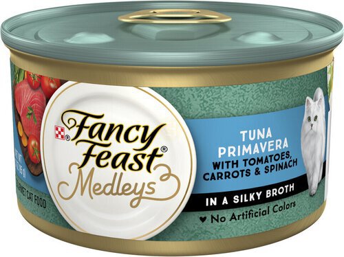 Purina Fancy Feast Wet Cat Food, Medleys Tuna Primavera With Tomatoes, Carrots and Spinach in a Silky Broth