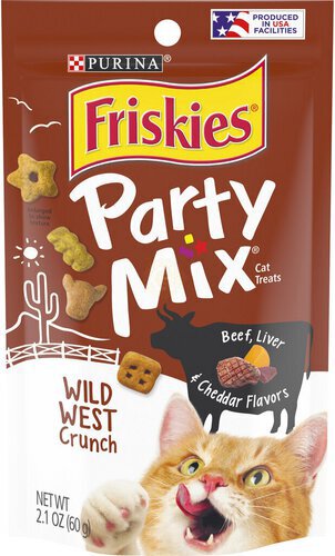 Purina Friskies Made in USA Facilities Cat Treats, Party Mix Crunch Wild West