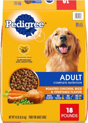 PEDIGREE Complete Nutrition Adult Dry Dog Food Roasted Chicken, Rice & Vegetable Flavor Dog Kibble, 18 lb. Bag