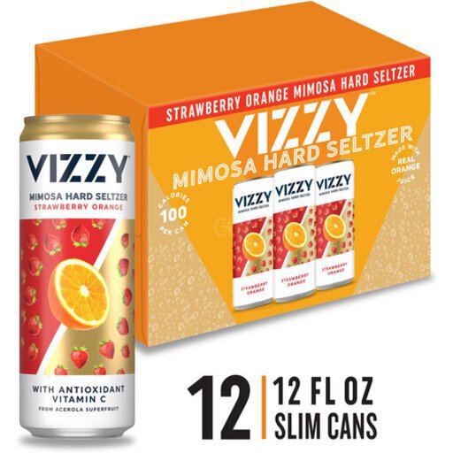 Vizzy Strawberry Orange Mimosa Hard Seltzer 12OZ - Shay's Liquors